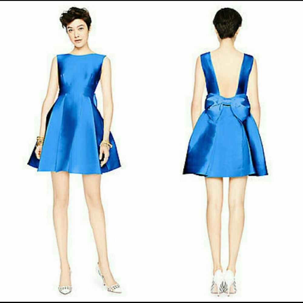Kate Spade Fancy Meeting You Blue Silk Dress NWT